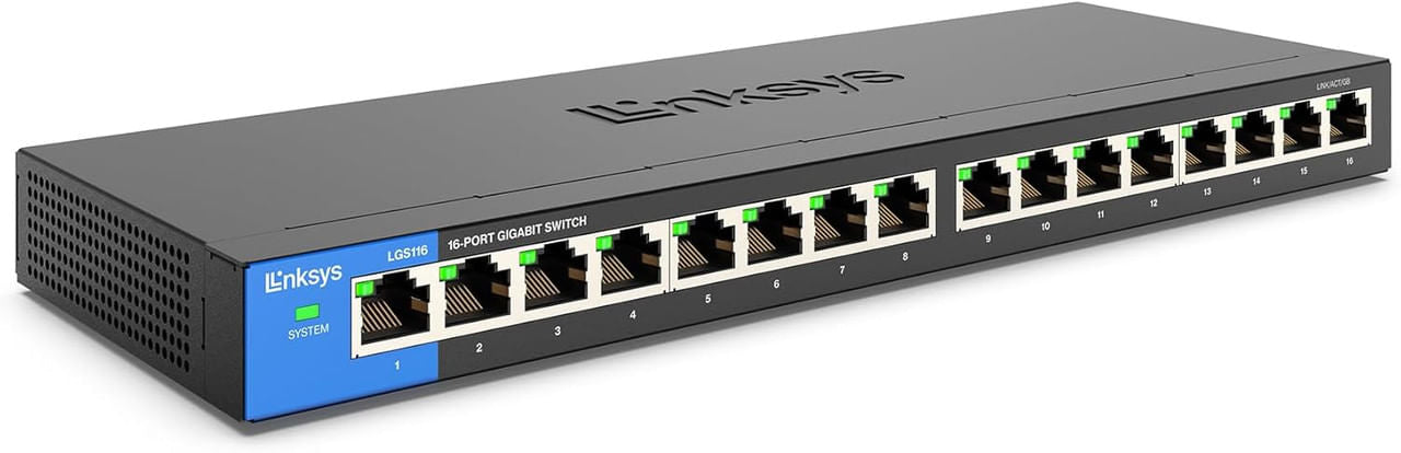 Linksys LGS116 16-Port Unmanaged Gigabit Ethernet Switch