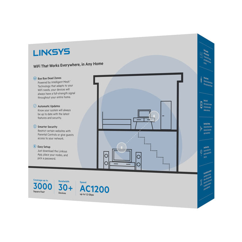 Linksys Velop Intelligent Mesh WiFi System, 2-Pack White (AC1200)