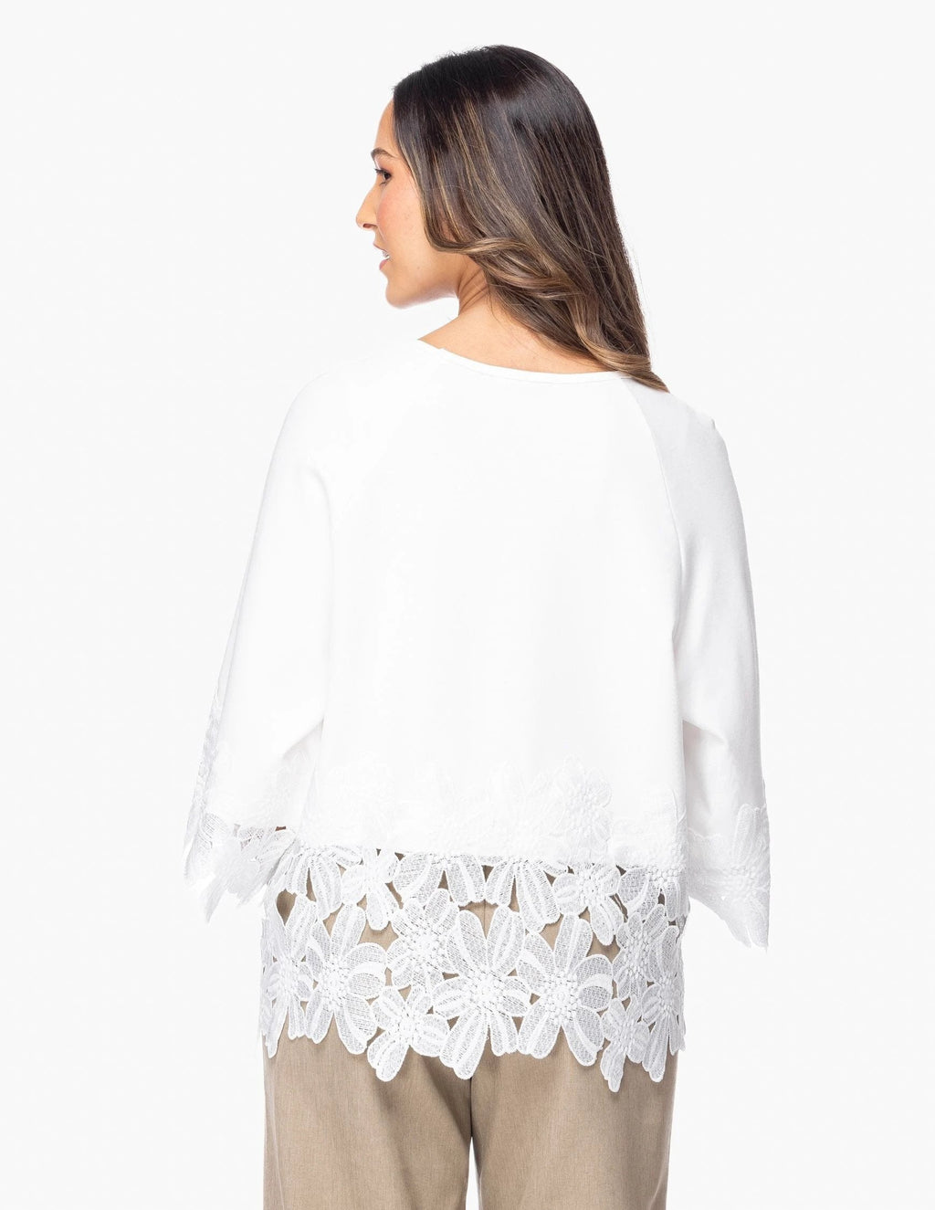 Blusa Essencia Mangas Cortas Lisa Encaje Para Damas by Essencia