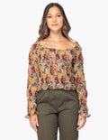 Blusa Essencia Mangas Largas Floral Ruche Para Damas by Essencia