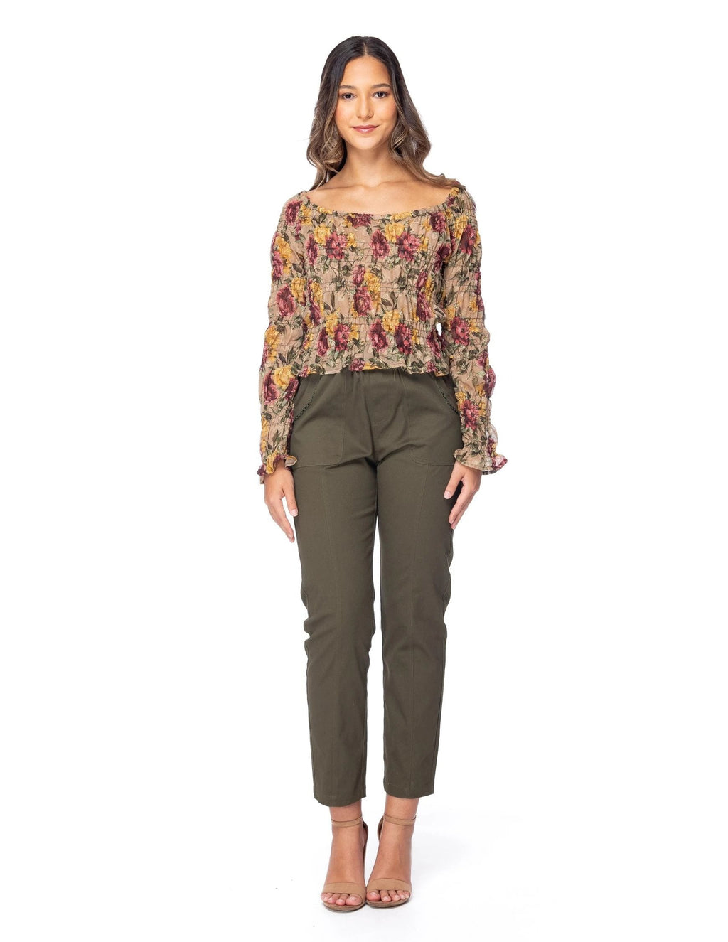 Blusa Essencia Mangas Largas Floral Ruche Para Damas by Essencia