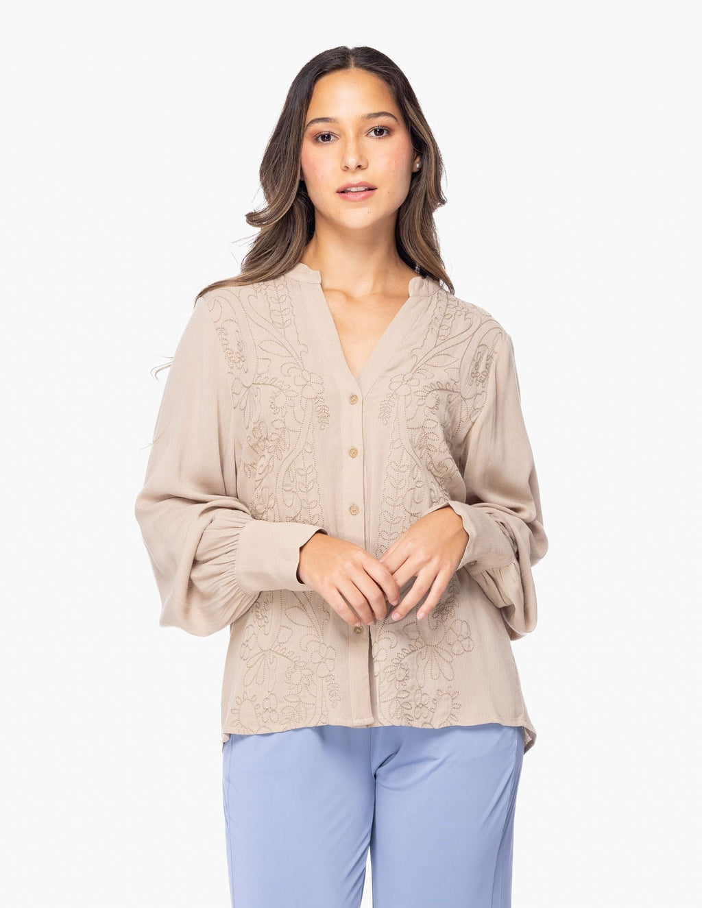 Blusa Essencia Mangas Largas Estampado para Damas