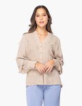 Blusa Essencia Mangas Largas Estampado para Damas