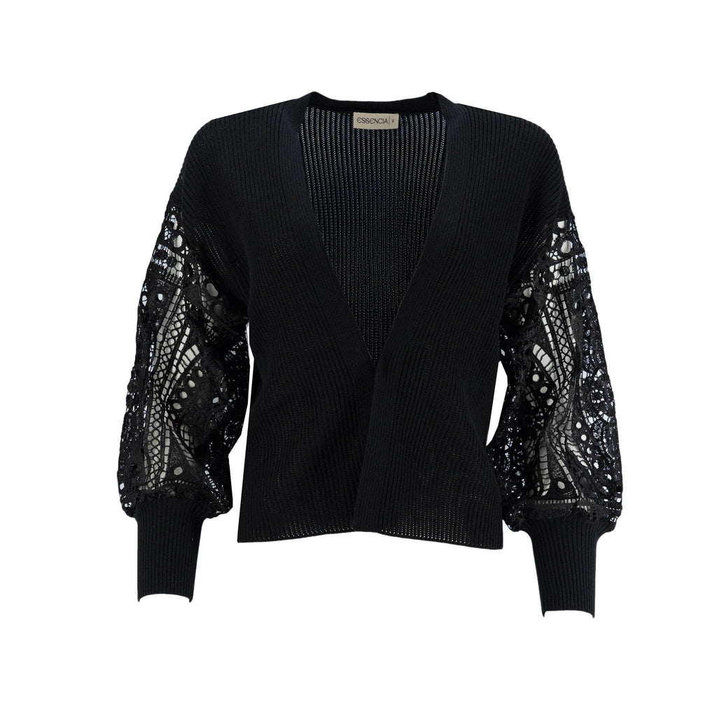 Cardigan Essencia Mangas Largas Liso Encaje Para Damas by Essencia
