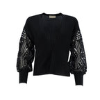 Cardigan Essencia Mangas Largas Liso Encaje Para Damas by Essencia