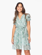 Vestido Essencia Mangas Cortas Estampado Encaje para Damas