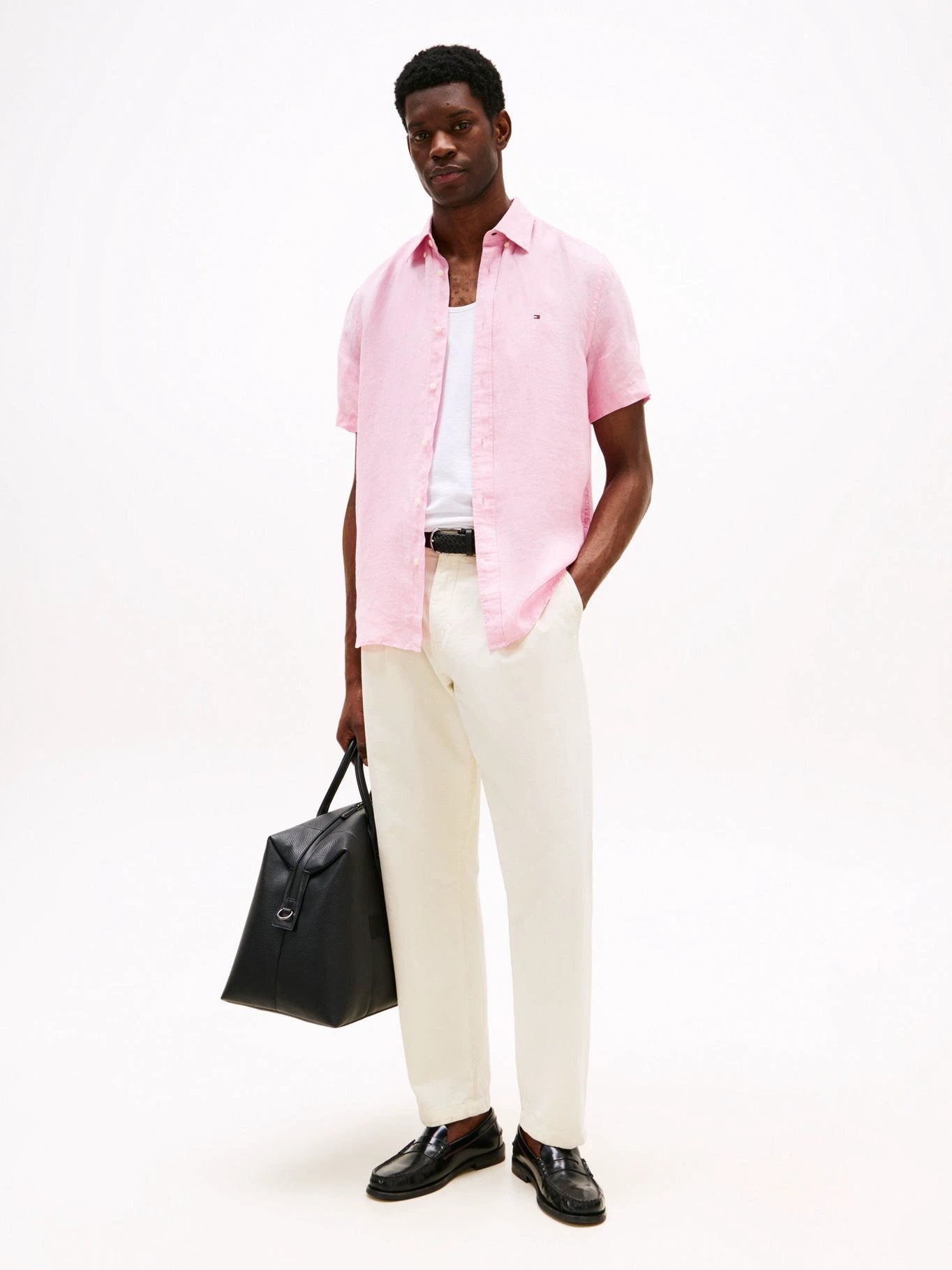 Camisa Tommy Hilfiger Mangas Cortas Lisa Para Caballeros by Tommy Hilfiger