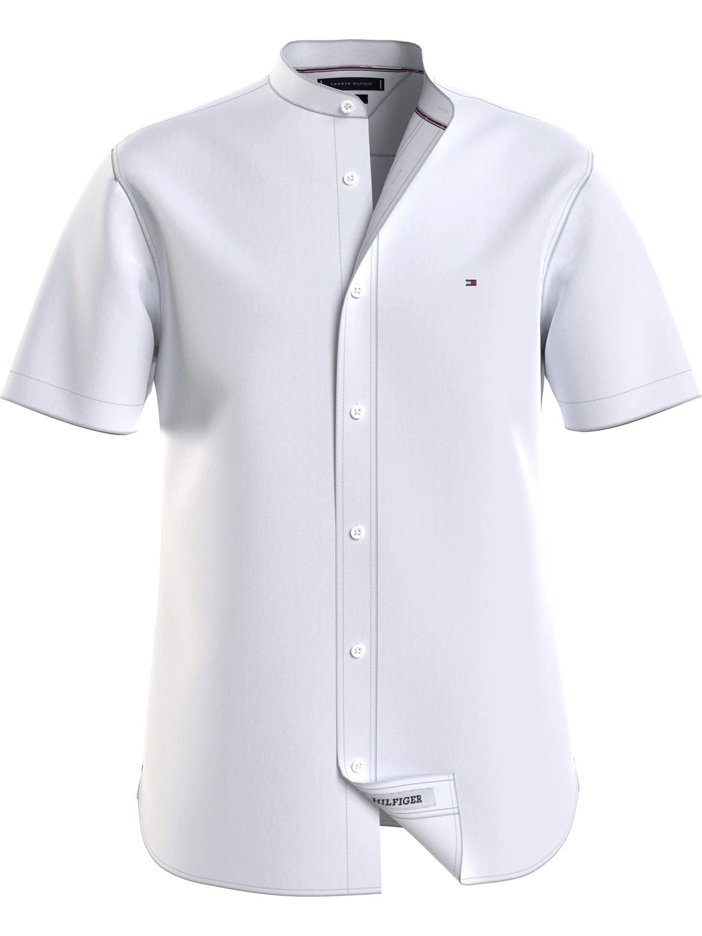 Camisa Tommy Hilfiger Mangas Cortas Cuello Chino Lisa P/ Caballeros MW0MW35275 by Tommy Hilfiger