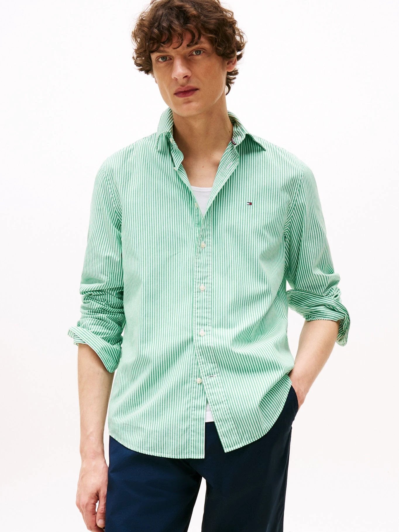Camisa Tommy Hilfiger Mangas Largas Rayas Para Caballeros by Tommy Hilfiger