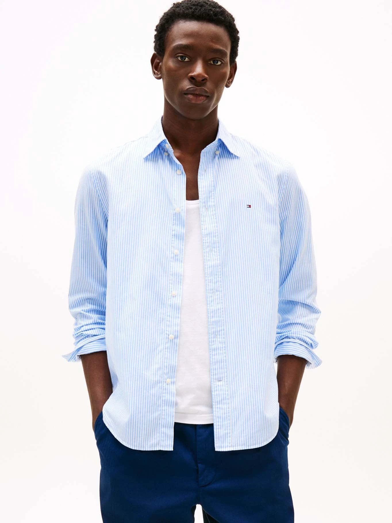 Camisa Tommy Hilfiger Mangas Largas Rayas Para Caballeros by Tommy Hilfiger