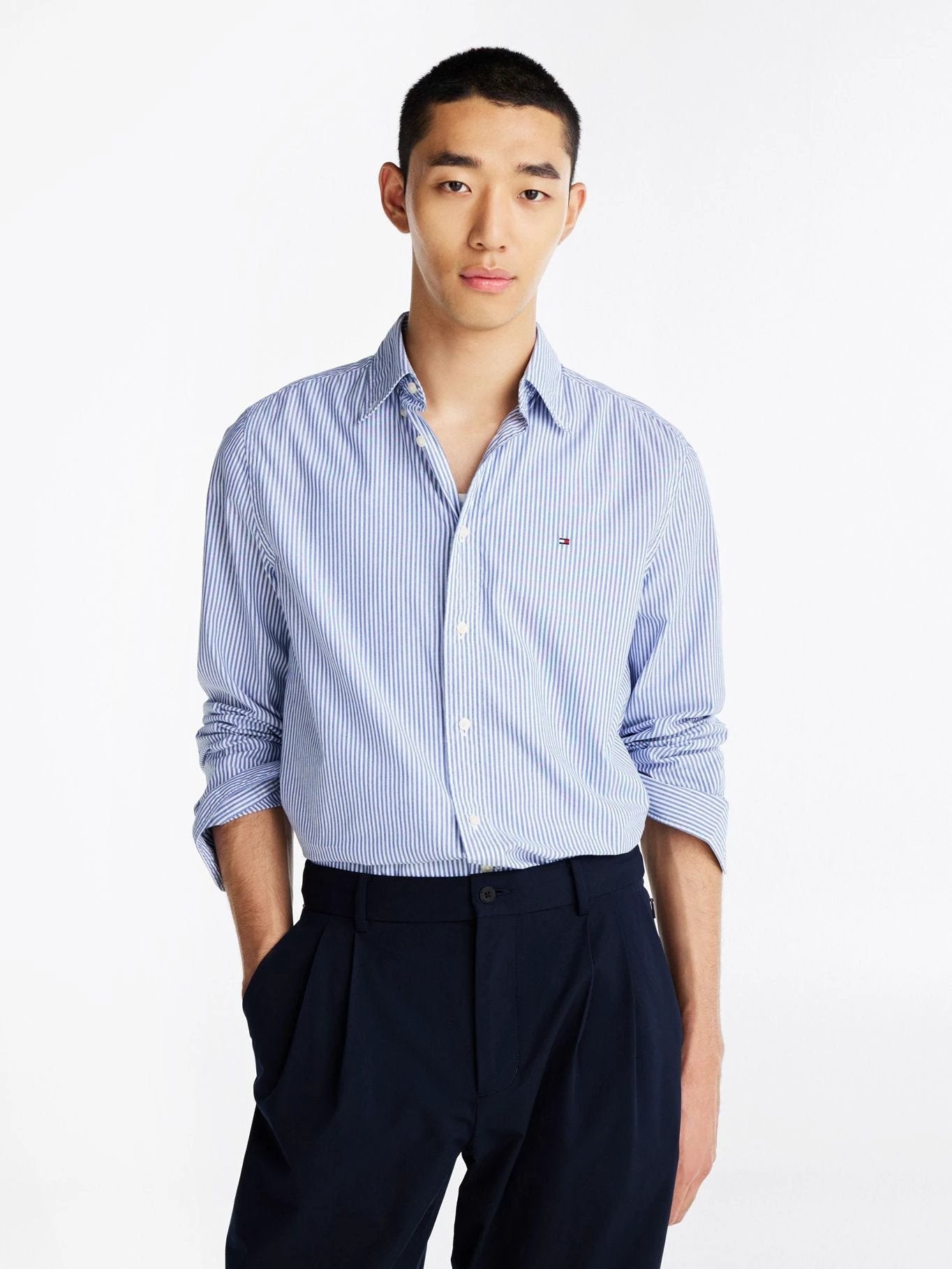 Camisa Tommy Hilfiger Mangas Largas Rayas Para Caballeros by Tommy Hilfiger