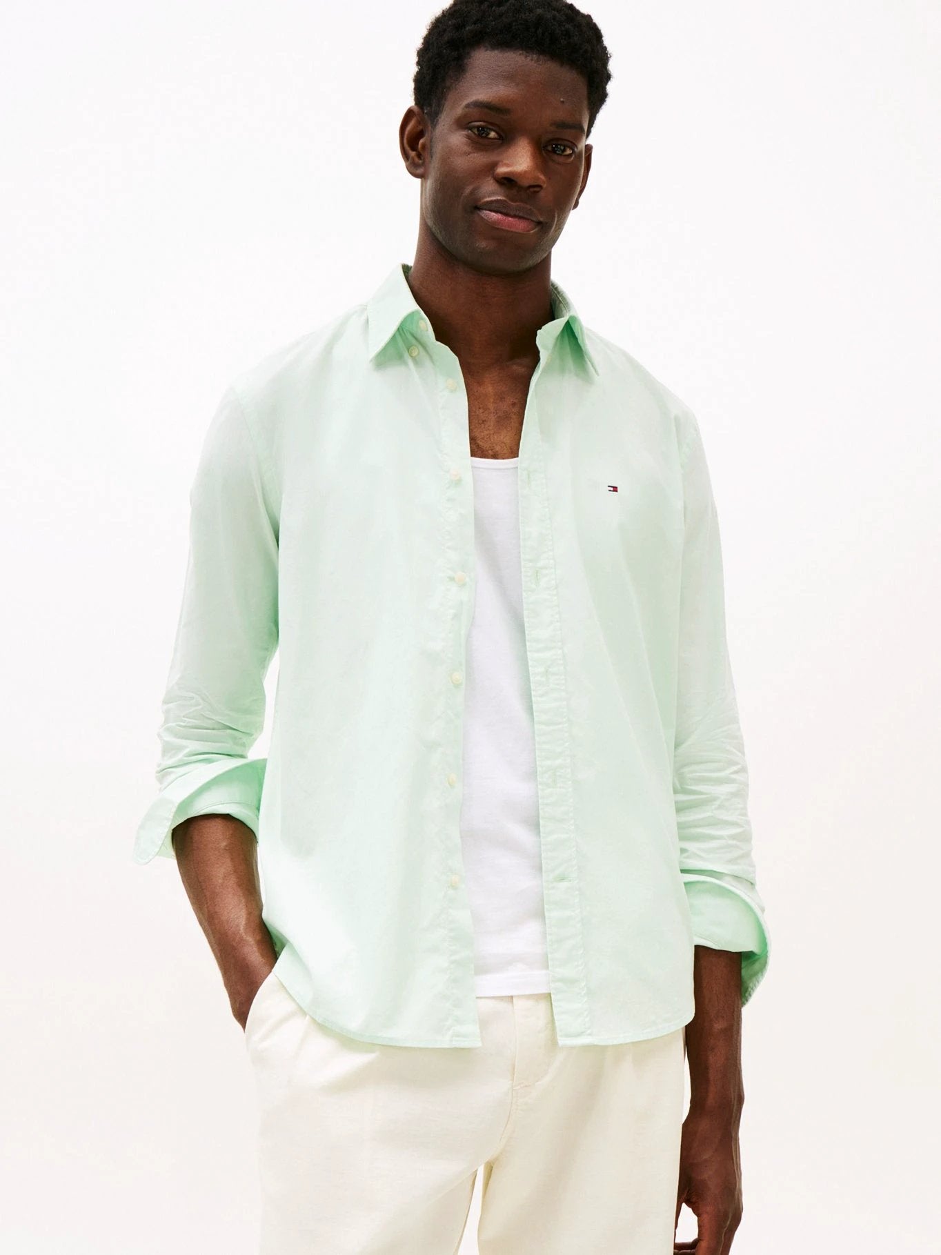Camisa Tommy Hilfiger Mangas Largas Lisa Para Caballeros by Tommy Hilfiger