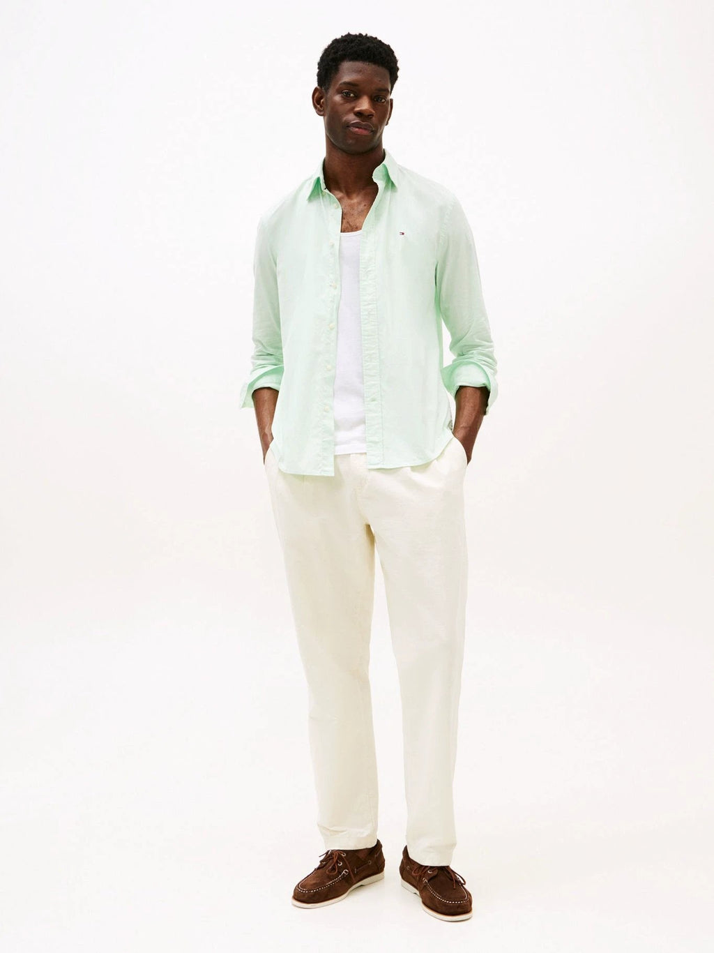 Camisa Tommy Hilfiger Mangas Largas Lisa Para Caballeros by Tommy Hilfiger