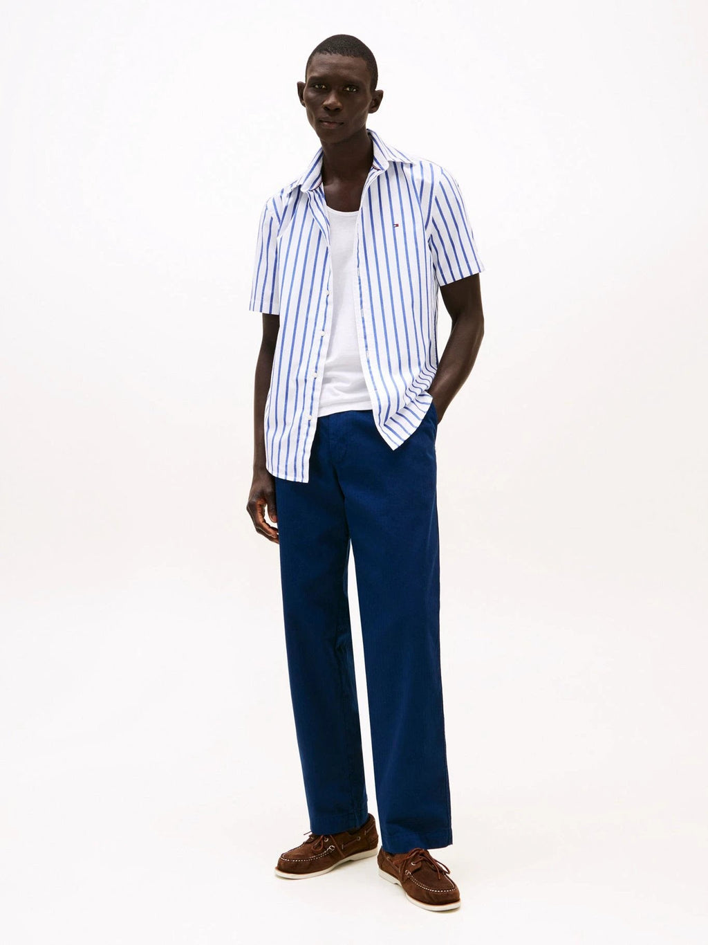 Camisa Tommy Hilfiger Mangas Cortas Rayas Para Caballeros by Tommy Hilfiger