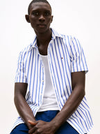 Camisa Tommy Hilfiger Mangas Cortas Rayas Para Caballeros by Tommy Hilfiger