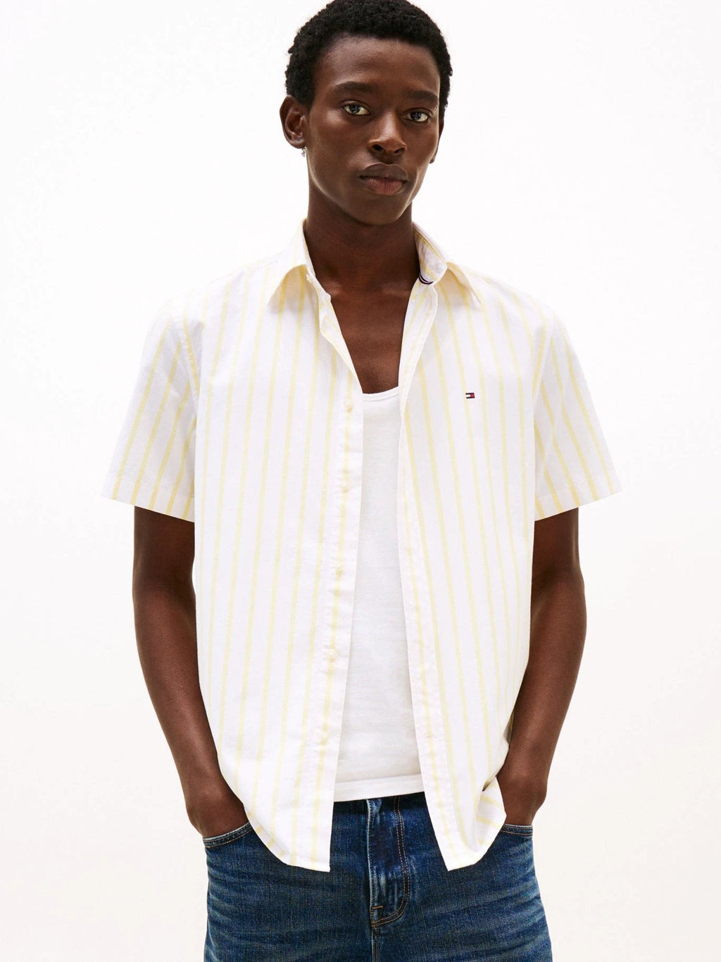 Camisa Tommy Hilfiger Mangas Cortas Rayas Para Caballeros by Tommy Hilfiger