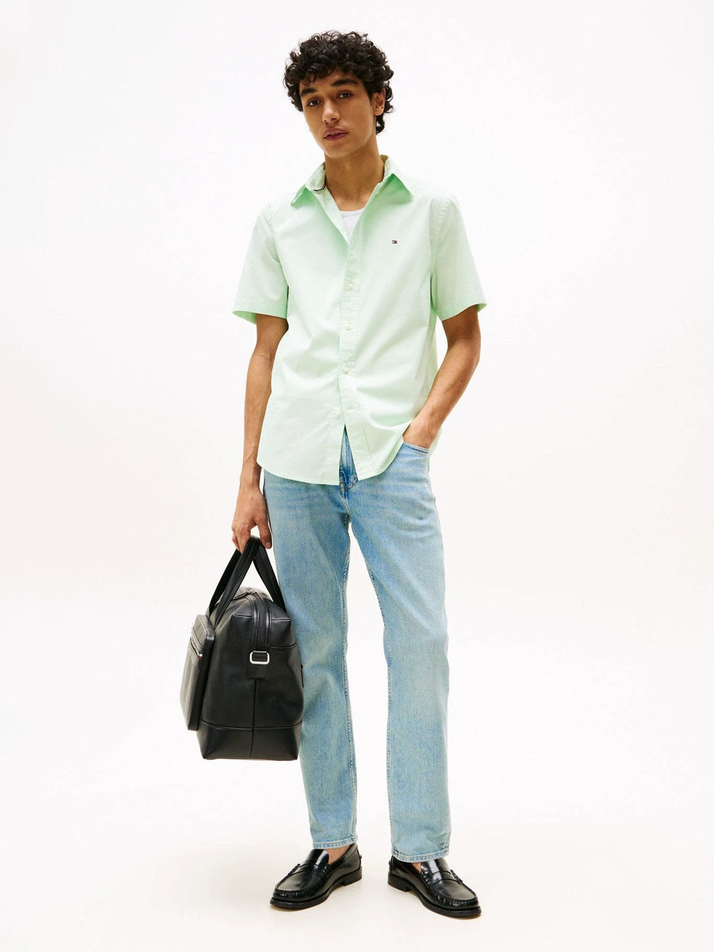 Camisa Tommy Hilfiger Mangas Cortas Lisa Para Caballeros by Tommy Hilfiger