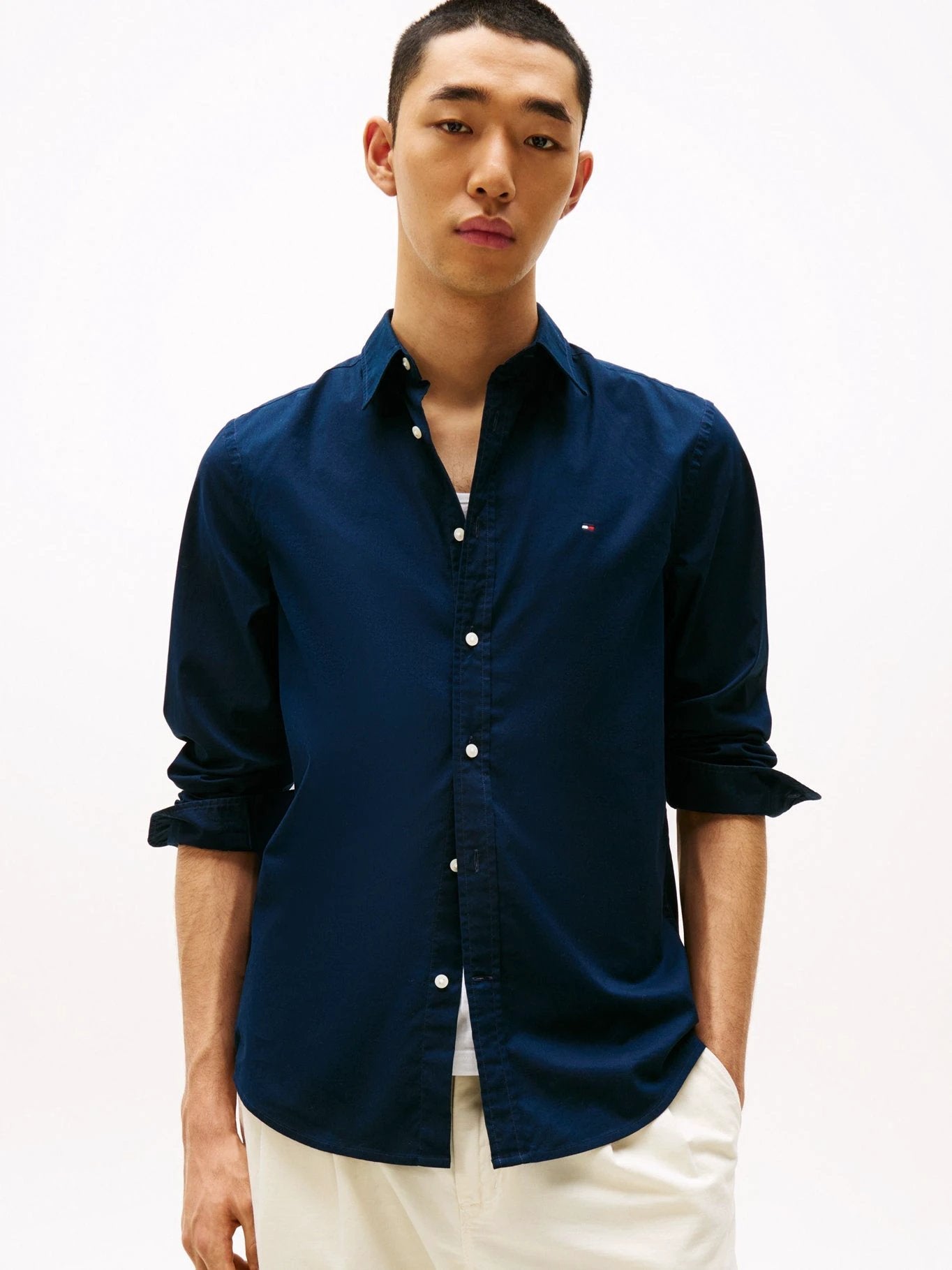 Camisa Tommy Hilfiger Mangas Largas Lisa Para Caballeros by Tommy Hilfiger