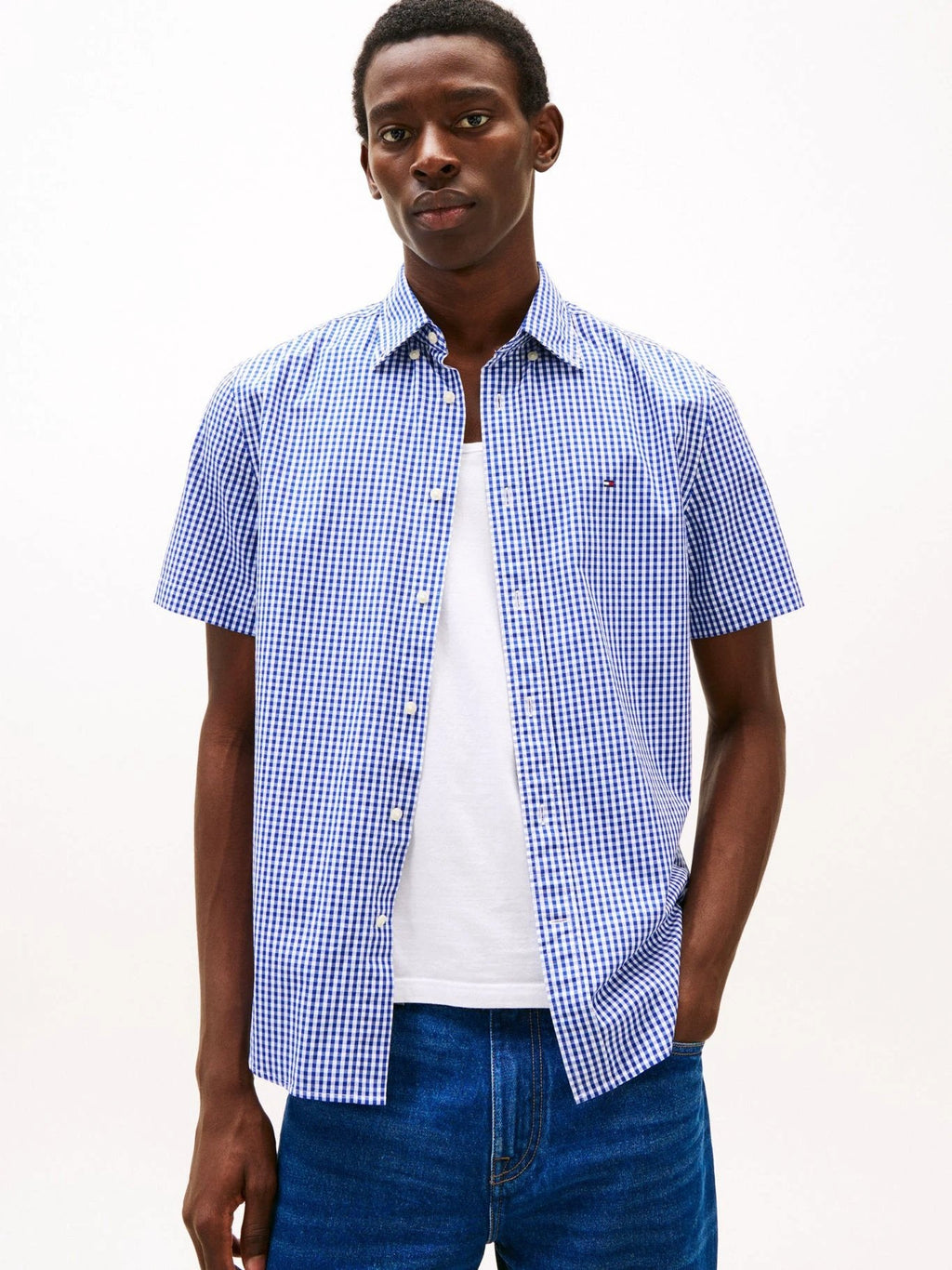 Camisa Tommy Hilfiger Mangas Cortas Cuadros Para Caballeros by Tommy Hilfiger