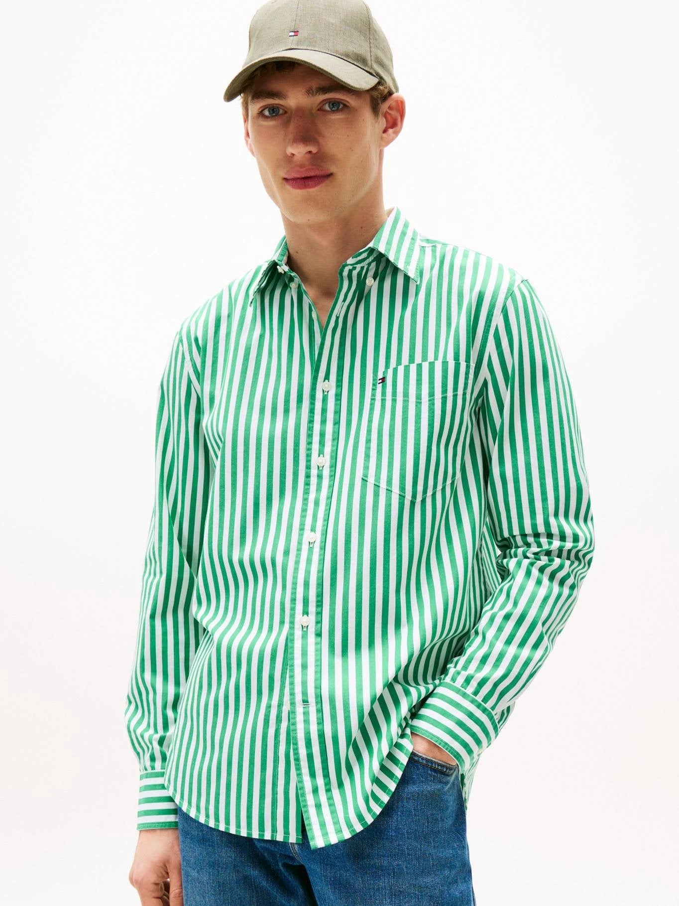 Camisa Tommy Hilfiger Mangas Largas Rayas Para Caballeros by Tommy Hilfiger