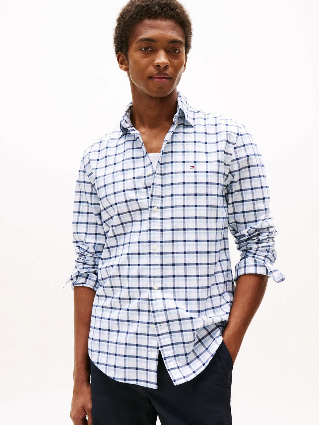 Camisa Tommy Hilfiger Mangas Largas Cuadros Para Caballeros by Tommy Hilfiger