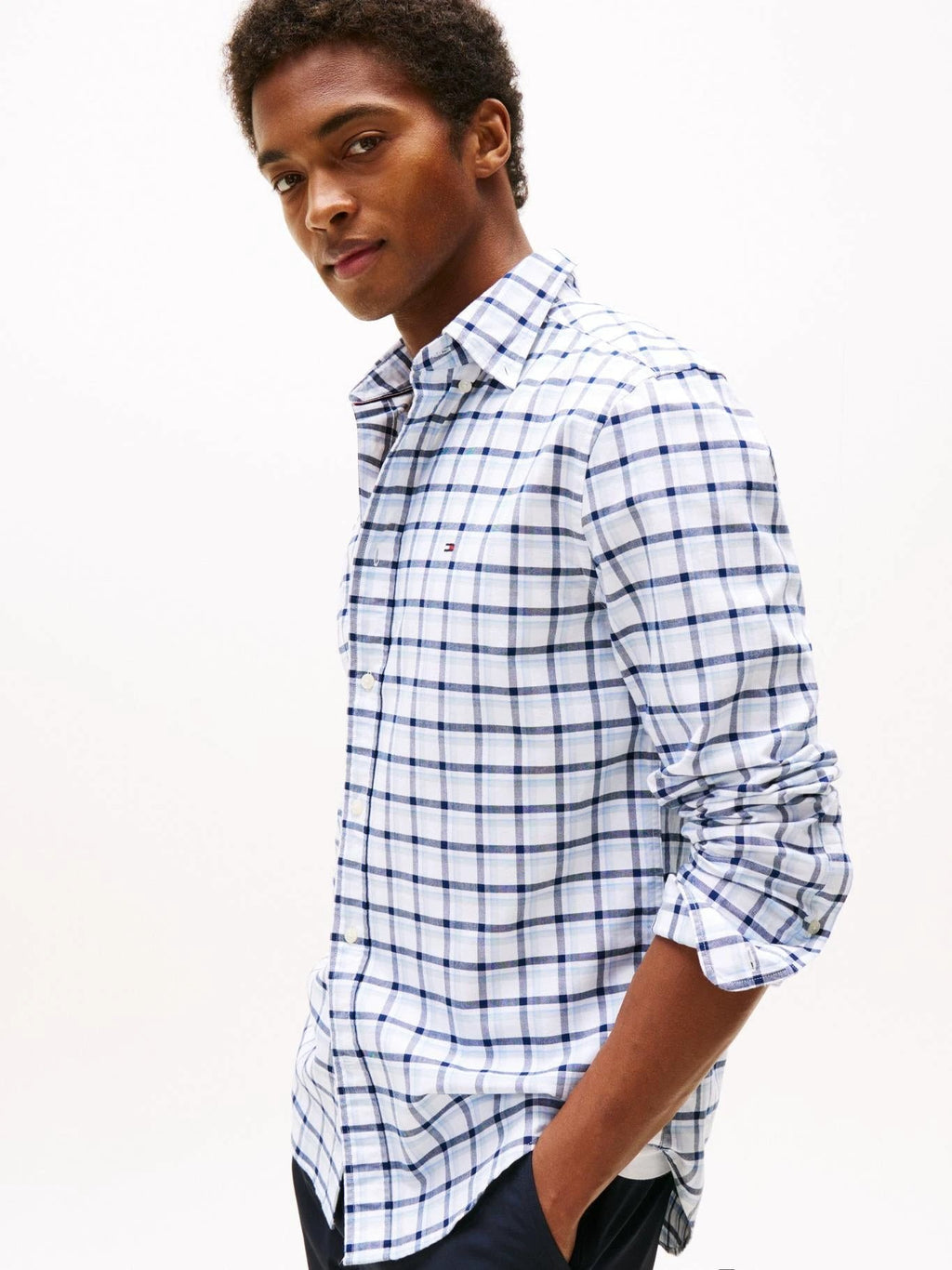 Camisa Tommy Hilfiger Mangas Largas Cuadros Para Caballeros by Tommy Hilfiger