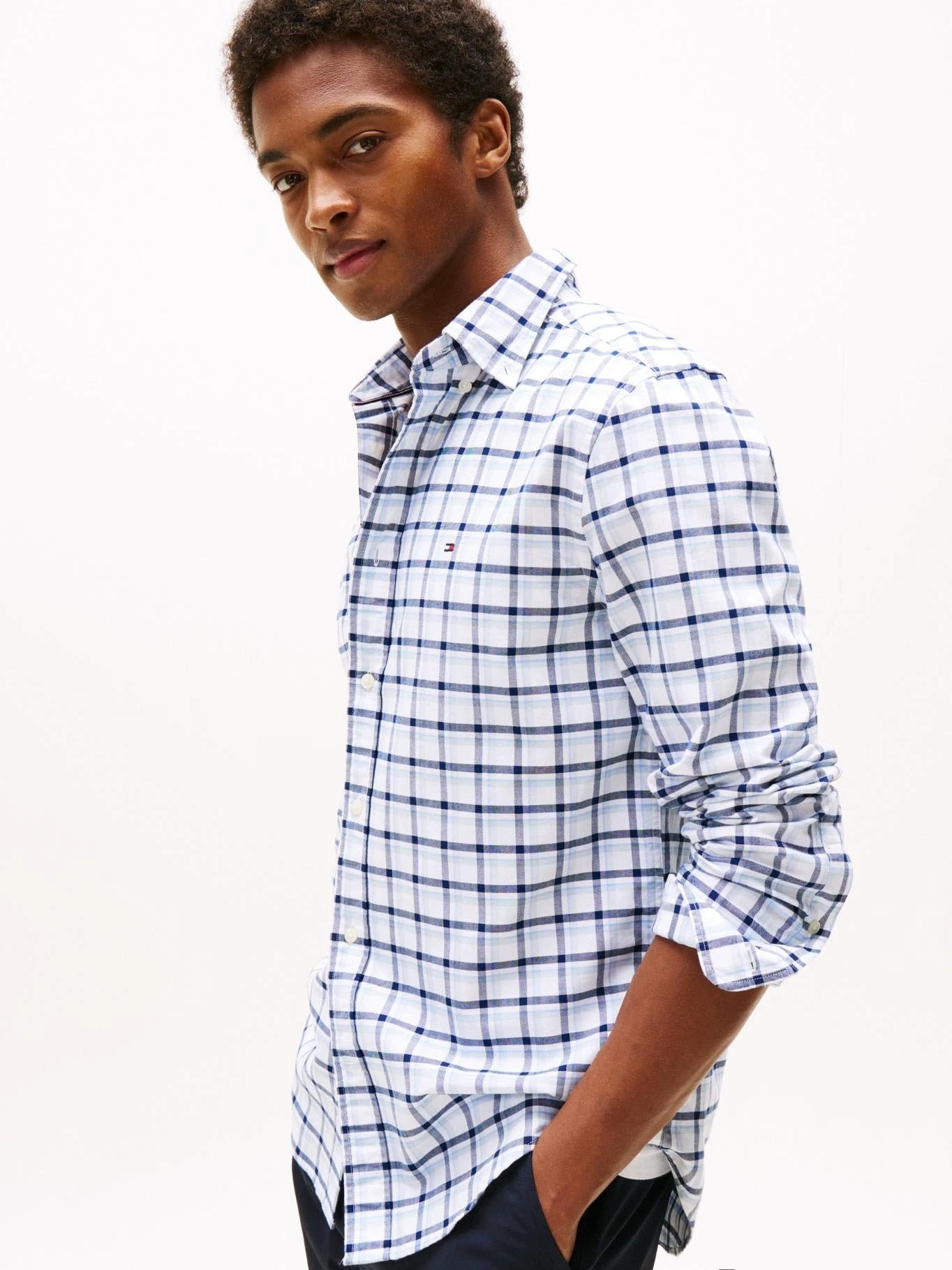 Camisa Tommy Hilfiger Mangas Largas Cuadros Para Caballeros by Tommy Hilfiger