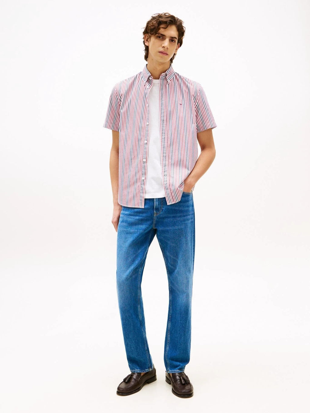 Camisa Tommy Hilfiger Mangas Cortas Rayas Para Caballeros by Tommy Hilfiger