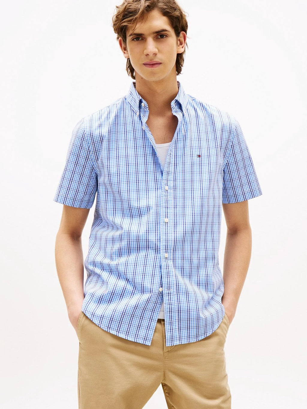 Camisa Tommy Hilfiger Mangas Cortas Cuadros Para Caballeros by Tommy Hilfiger