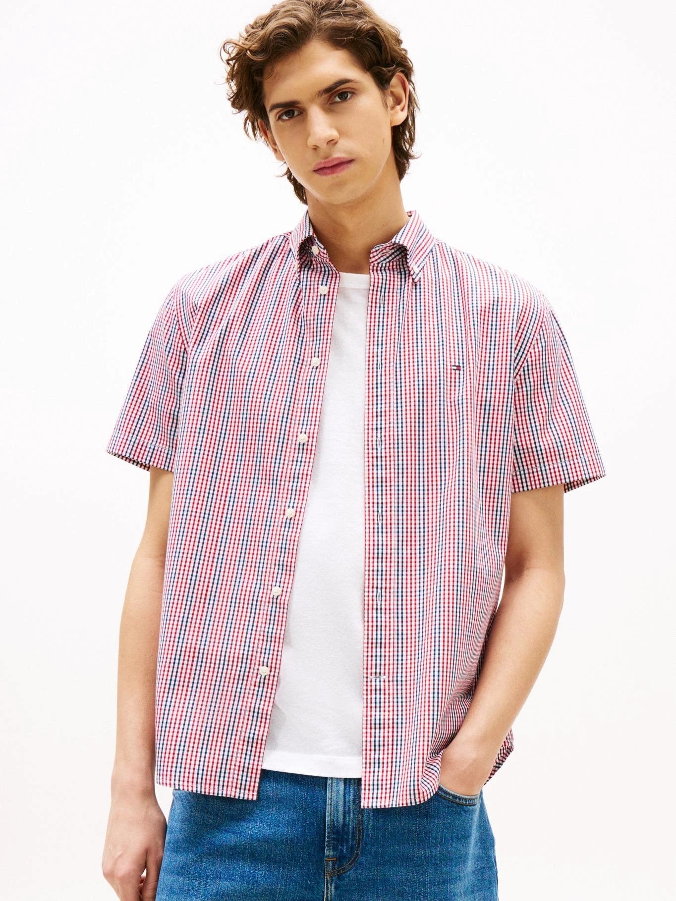 Camisa Tommy Hilfiger Mangas Cortas Cuadros Para Caballeros by Tommy Hilfiger