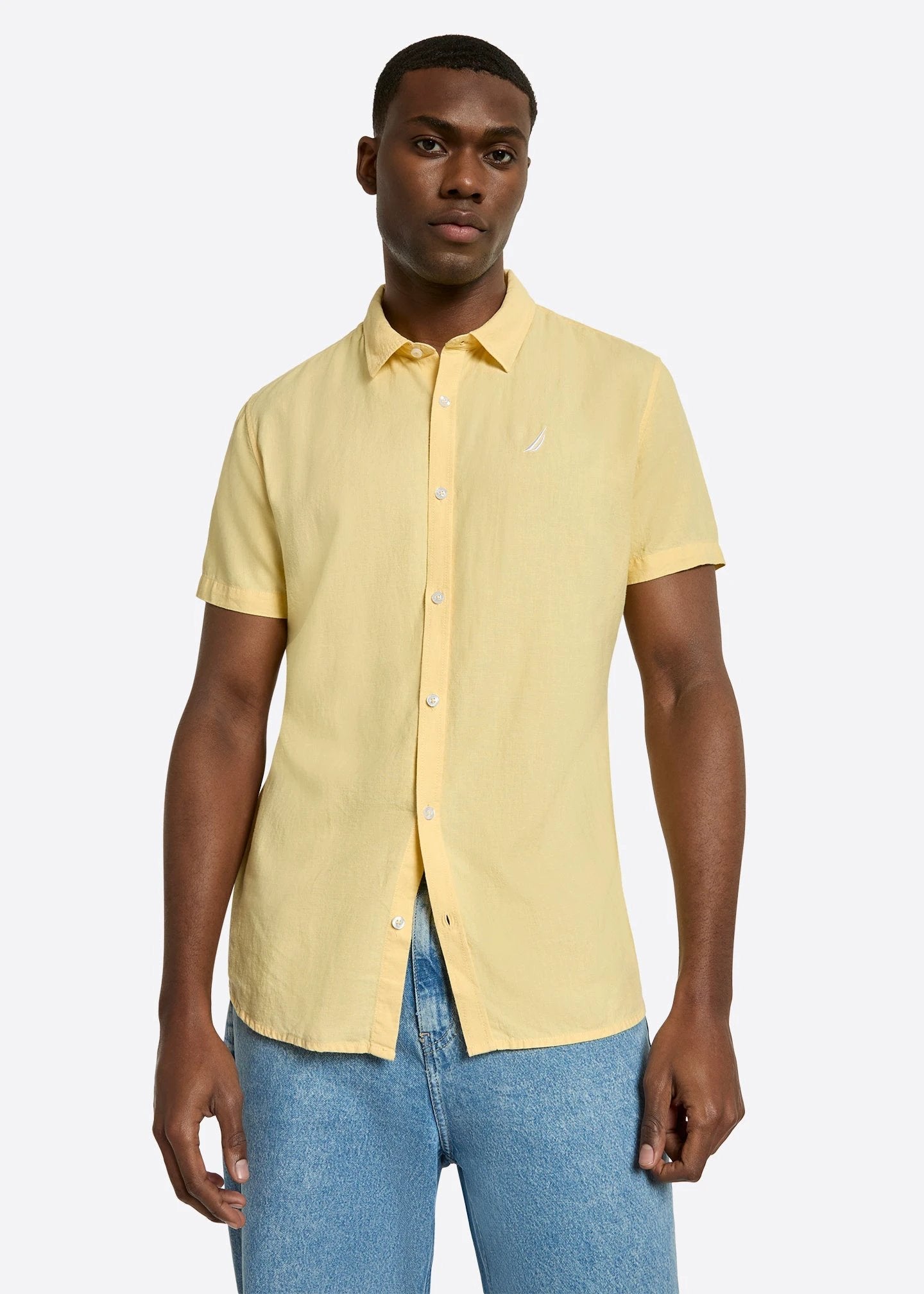 Camisa Nautica Mangas Cortas Lisa Para Caballeros by Nautica