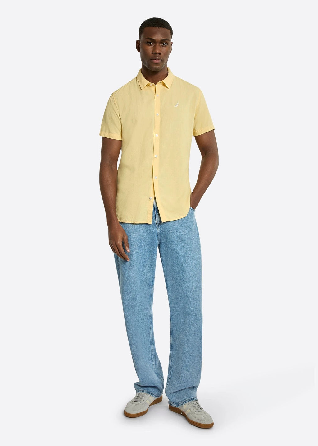 Camisa Nautica Mangas Cortas Lisa Para Caballeros by Nautica