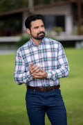 Camisa Oscar de La Renta Mangas Largas Cuadros para Caballeros