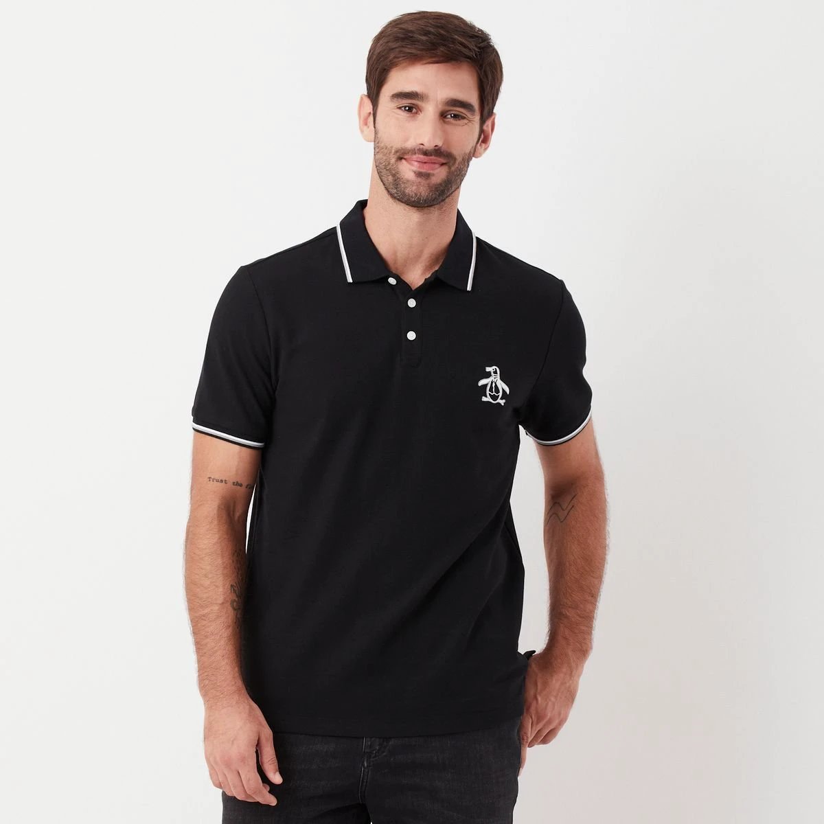 Poloshirt Penguin Mangas Cortas Liso Para Caballeros by Penguin