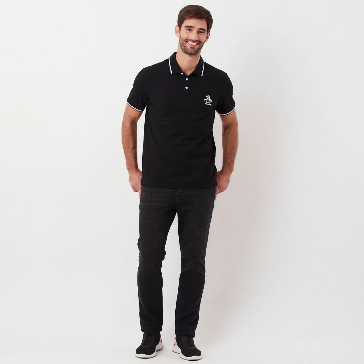 Poloshirt Penguin Mangas Cortas Liso Para Caballeros by Penguin
