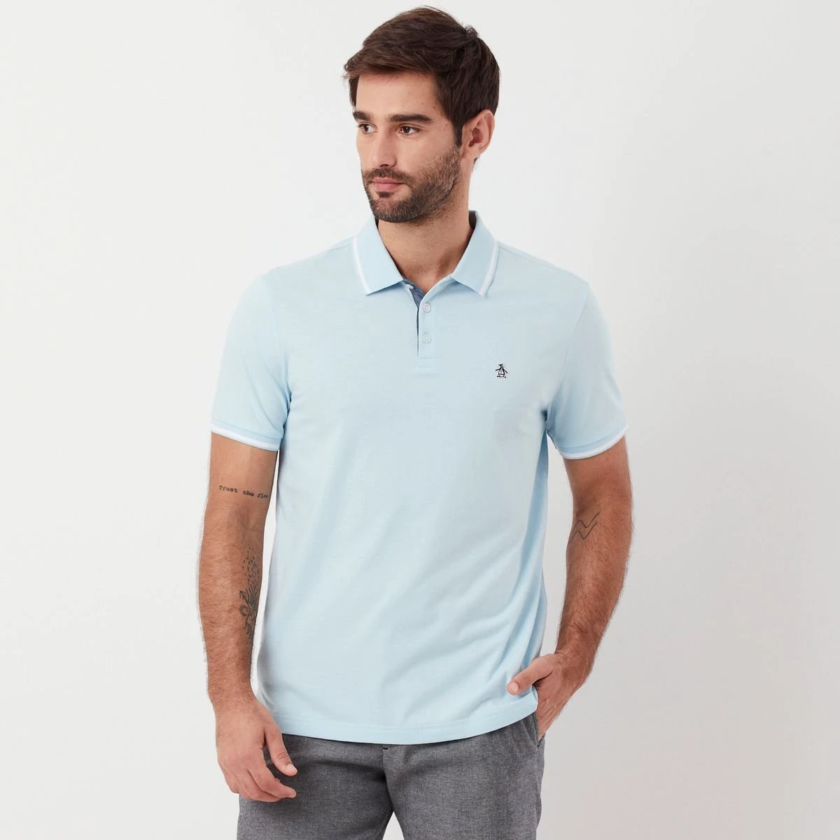 Poloshirt Penguin Mangas Cortas Liso Para Caballeros by Penguin