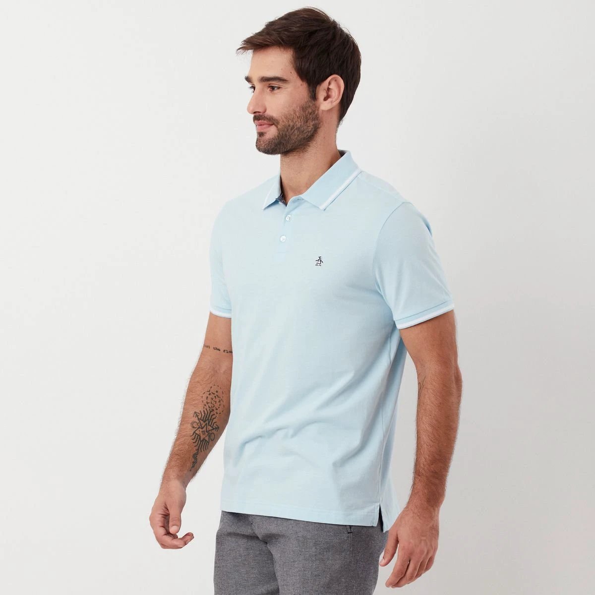 Poloshirt Penguin Mangas Cortas Liso Para Caballeros by Penguin