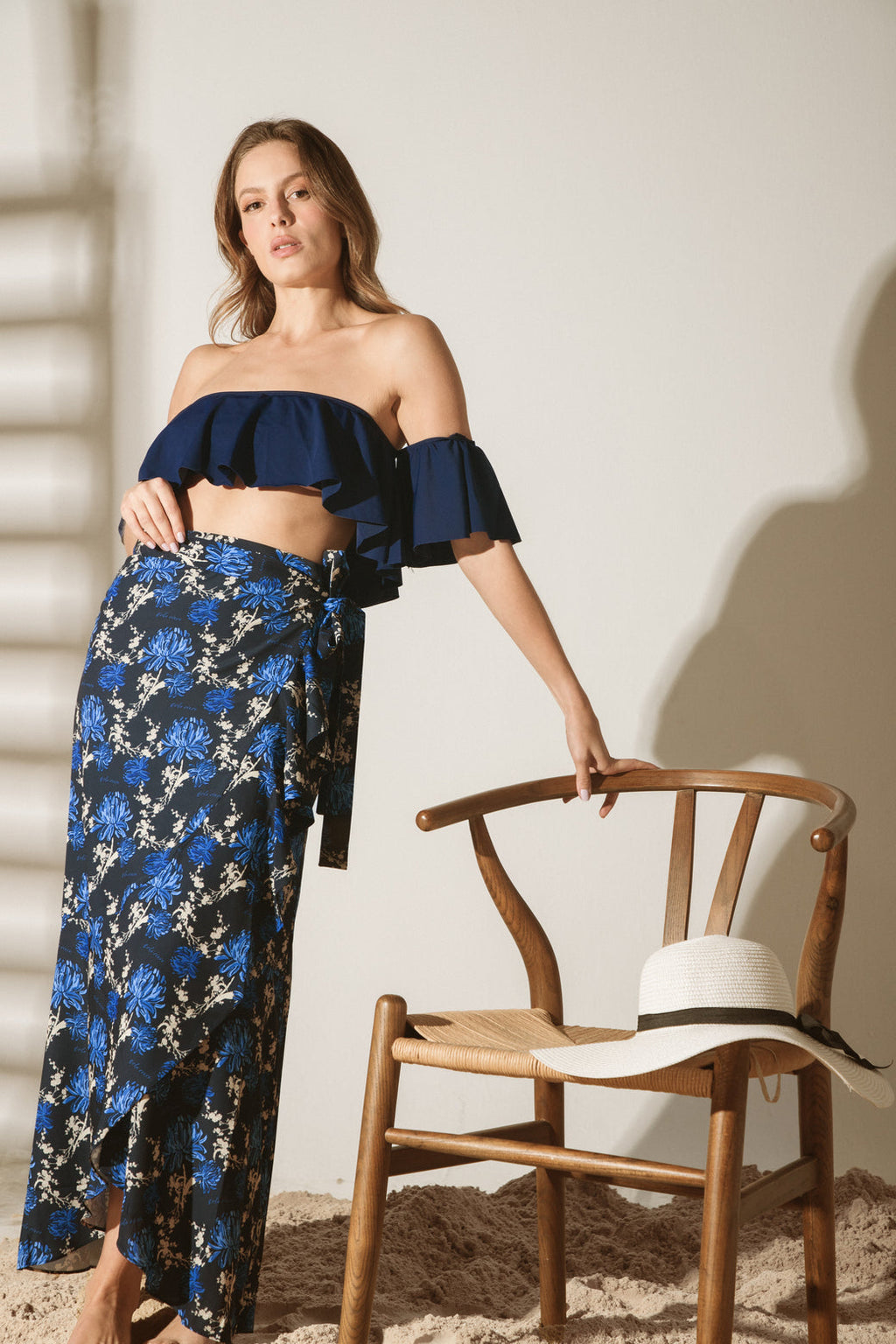 Falda Osaka Peonias Navy - moda femenina Colombia OchoCinco