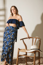 Falda Osaka Peonias Navy - moda femenina Colombia OchoCinco