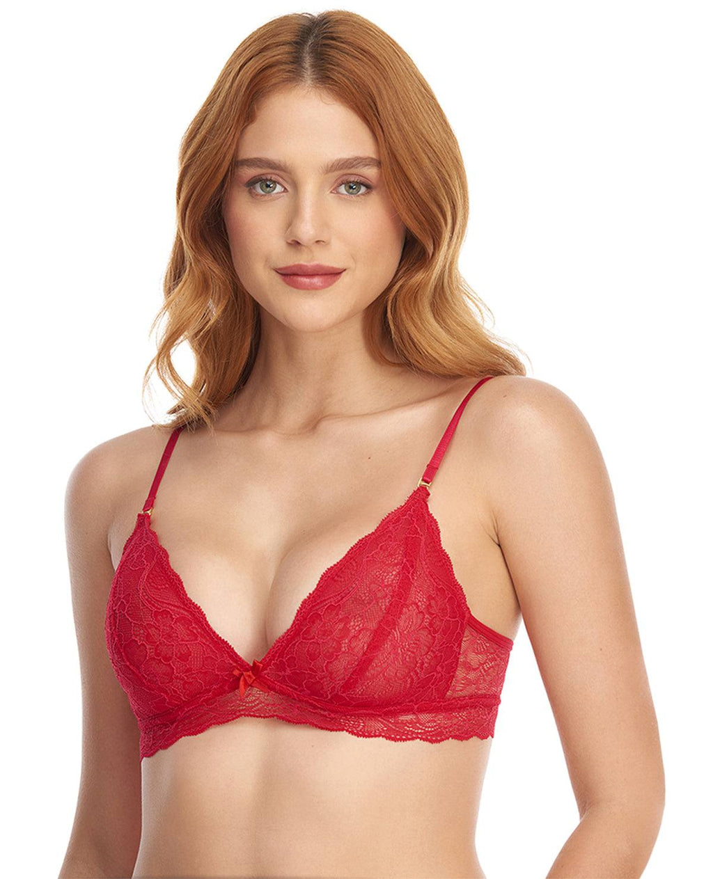 Bralette con encaje y silueta triangular