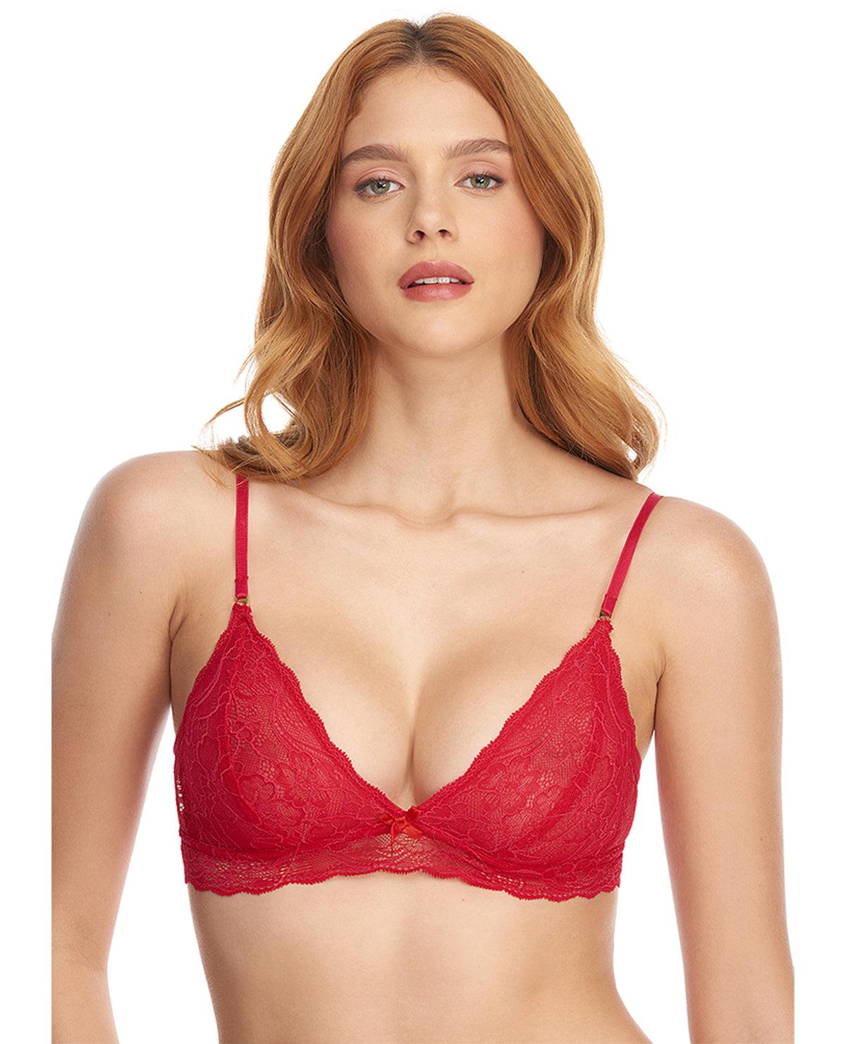Bralette con encaje y silueta triangular