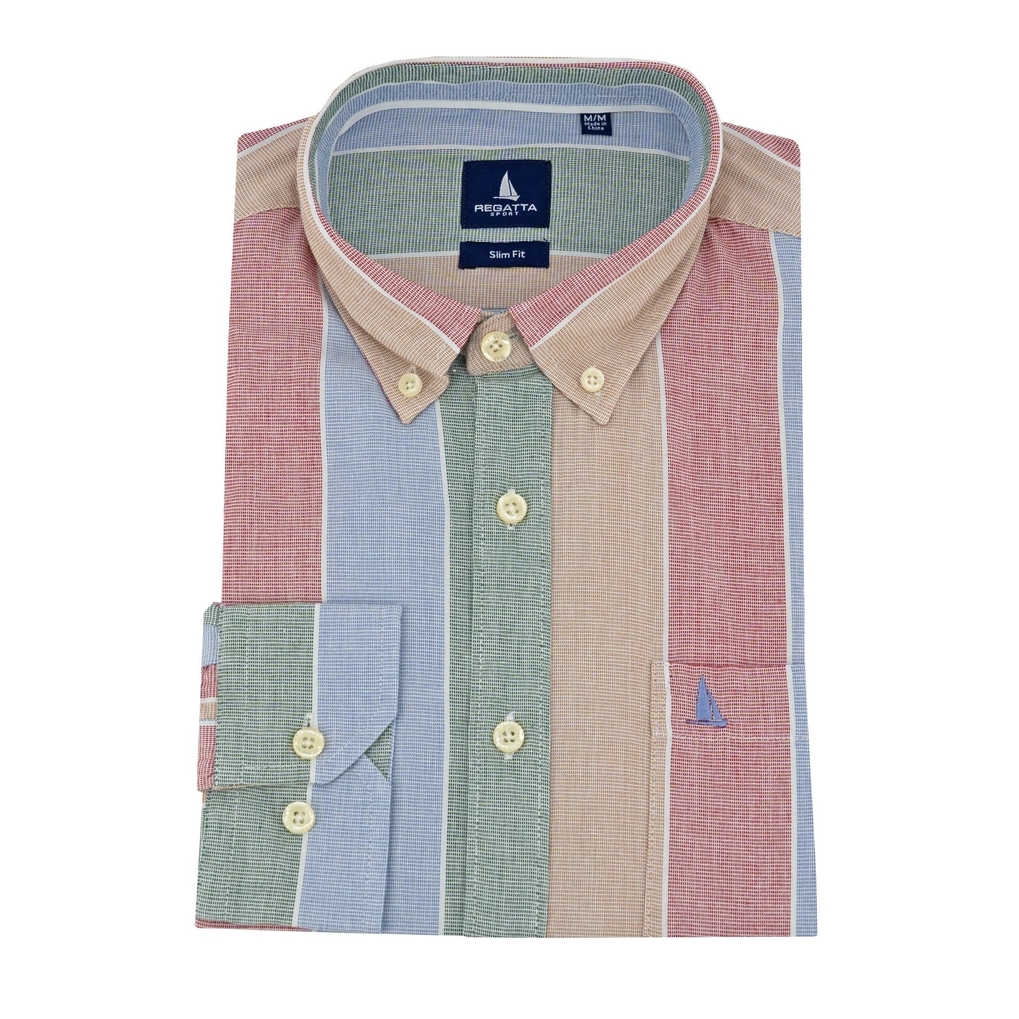 Camisa Regatta Mangas Largas Rayas P/ Caballeros by Regatta