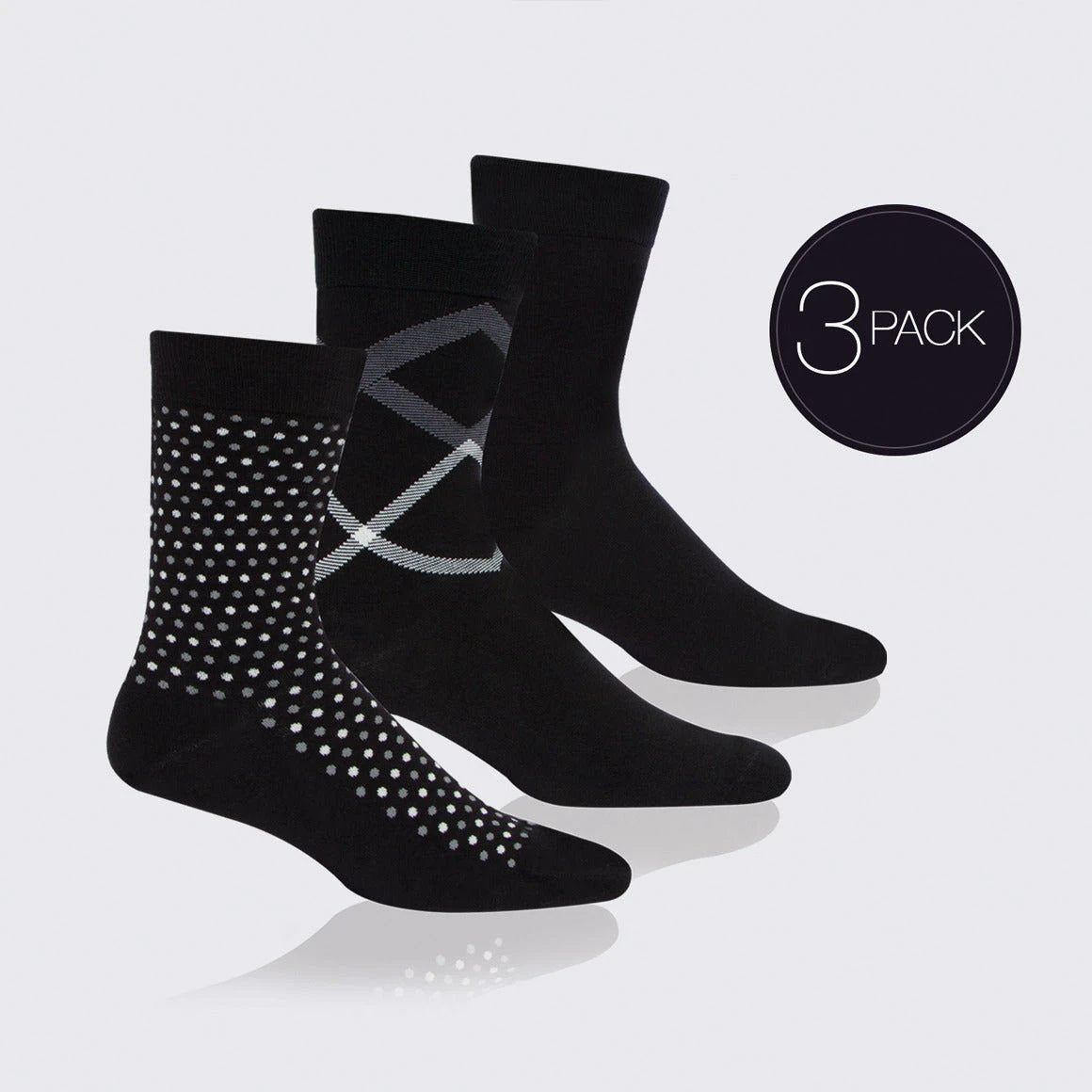 Medias Andros Pack 3 Piezas Vestir P/ Caballeros S503-BLACK by Andros