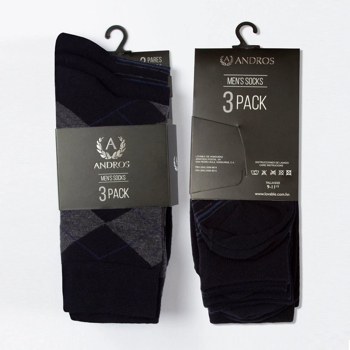 Medias Andros 3 Piezas Vestir P/ Caballeros by Andros