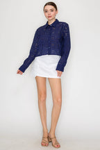 Blusa Story On Mangas Largas Eyelet Para Damas by Story On