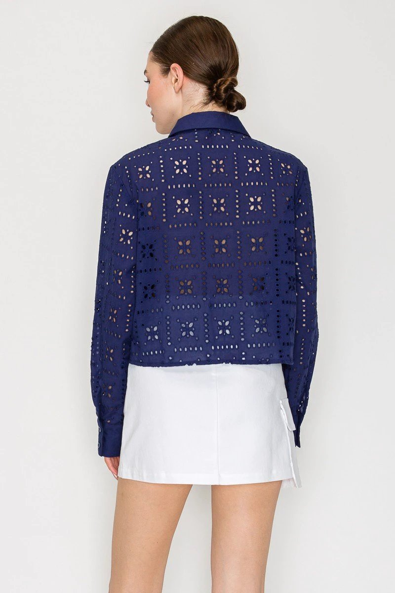 Blusa Story On Mangas Largas Eyelet Para Damas by Story On