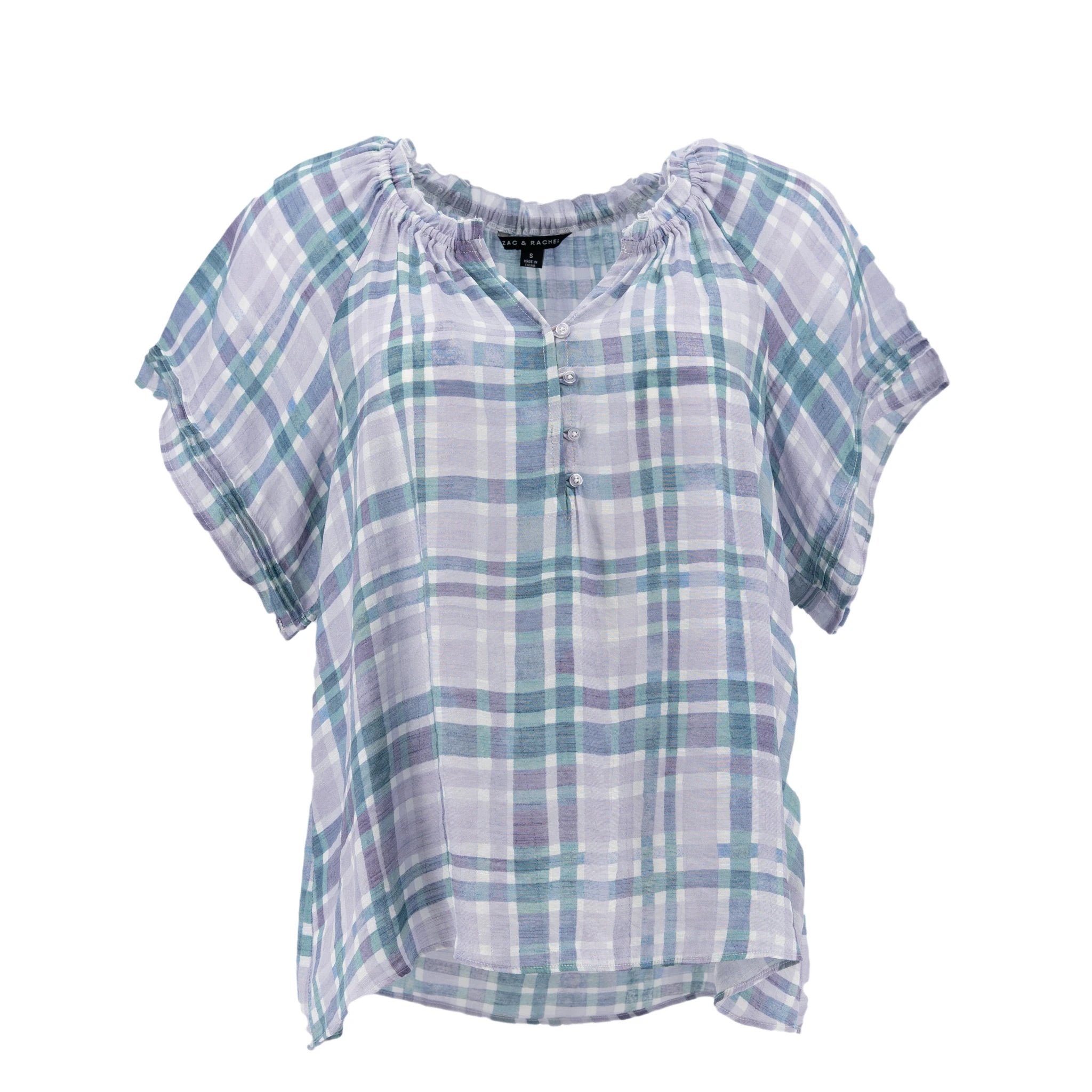 Blusa Zac & Rachel Mangas Cortas Cuadros P/ Damas ST814N02Z by Zac & Rachel