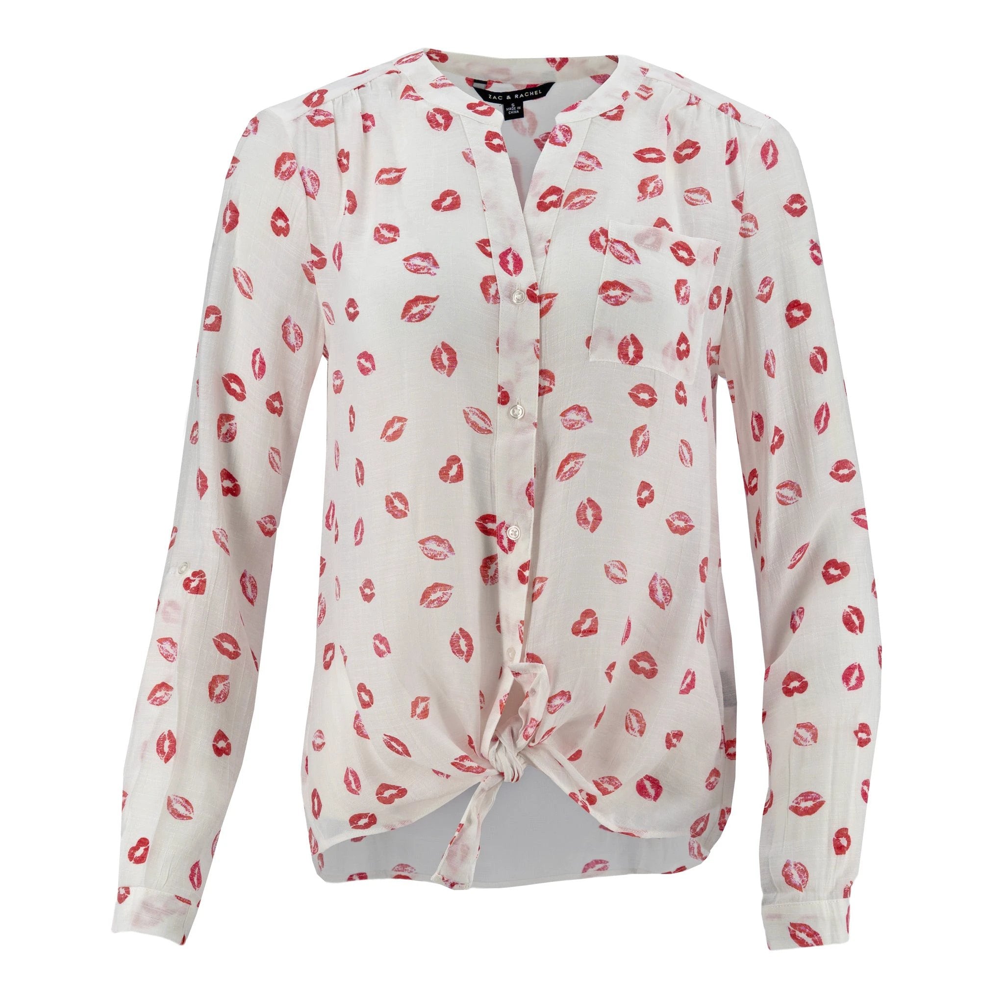Blusa Zac & Rachel Mangas Largas Estampada Besos Para Damas by Zac & Rachel