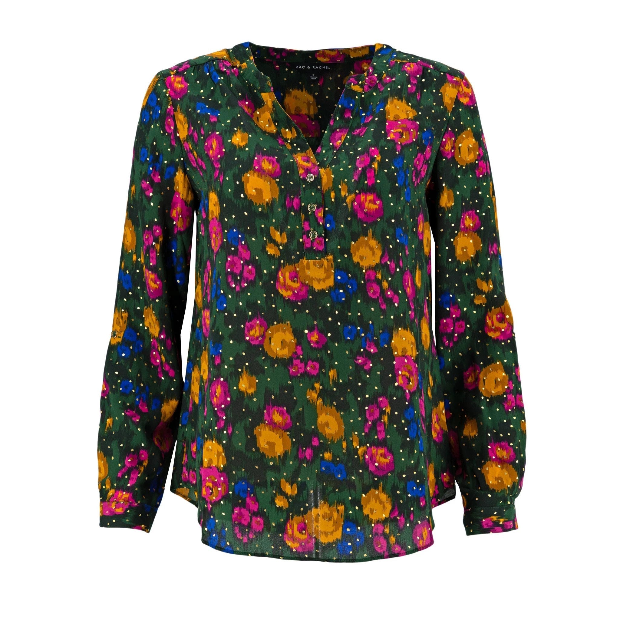 Blusa Zac & Rachel Mangas Largas Estampada Puntos Gold Para Damas by Zac & Rachel