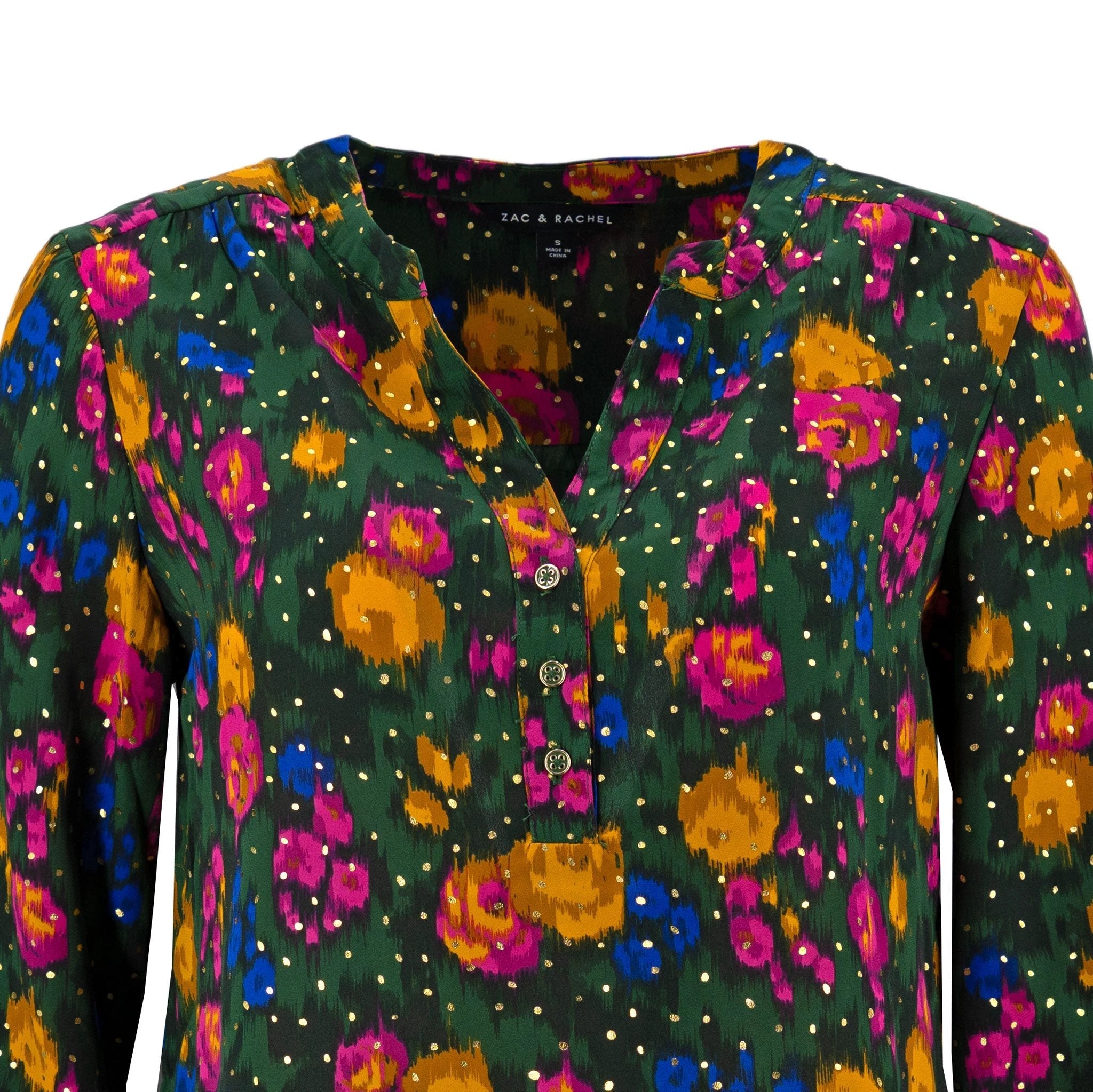 Blusa Zac & Rachel Mangas Largas Estampada Puntos Gold Para Damas by Zac & Rachel